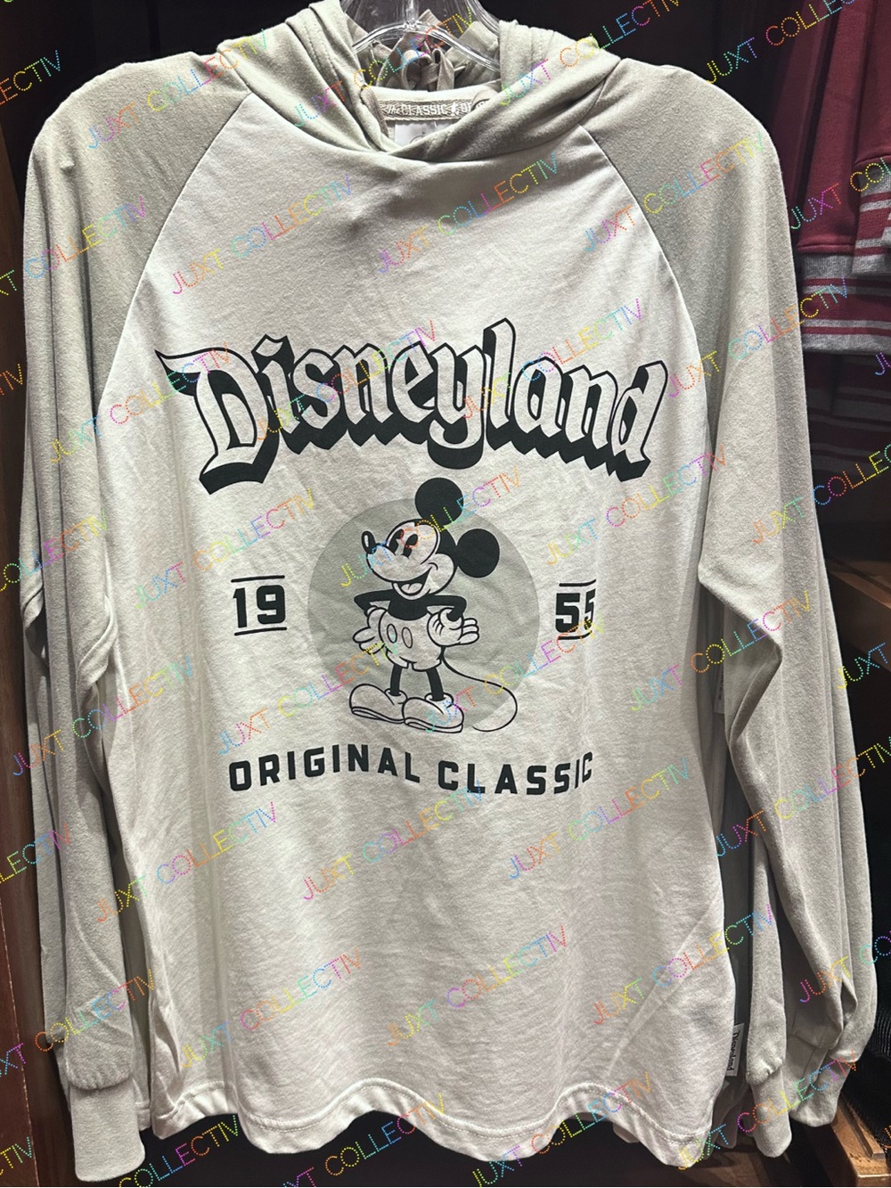 NWT Disneyland Mickey Mouse Raglan Long Sleeve Shirt Hoodie
